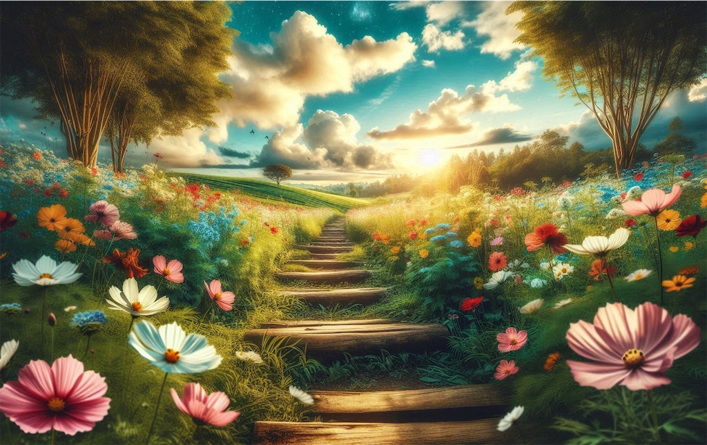 Sunkissed field of flowers